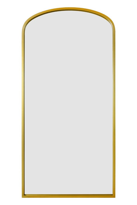 Gold Metal Framed Arched Wall Leaner Mirror 67"x33" (170x85CM)