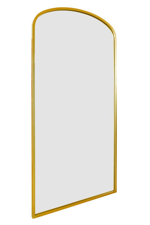 Gold Metal Framed Arched Wall Leaner Mirror 67"x33" (170x85CM)