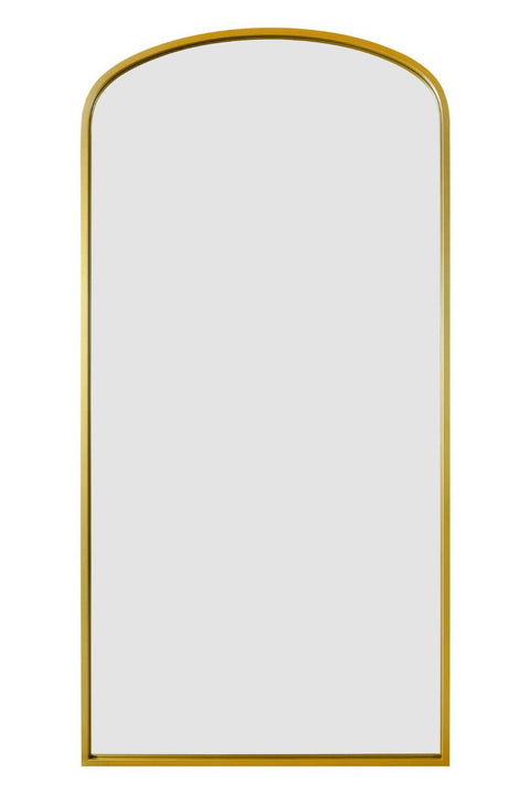 Gold Metal Framed Arched Wall Leaner Mirror 79"x39" (200x100CM)