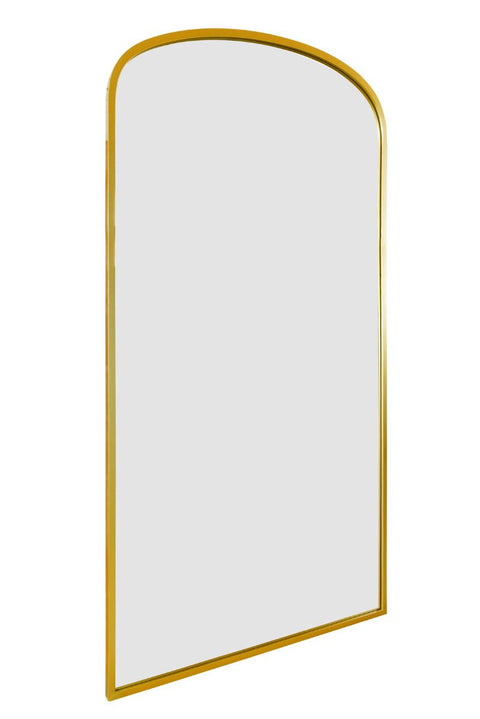 Gold Metal Framed Arched Wall Leaner Mirror 79"x39" (200x100CM)