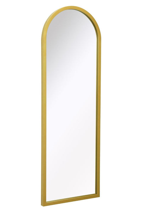 Gold Metal Framed Arched Wall Mirror 47" X 16" (120CM X 40CM)