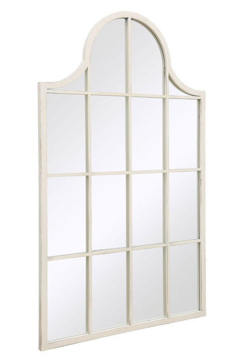 White Metal Framed Arched Wall Mirror 41" X 24" (104CM X 62CM)