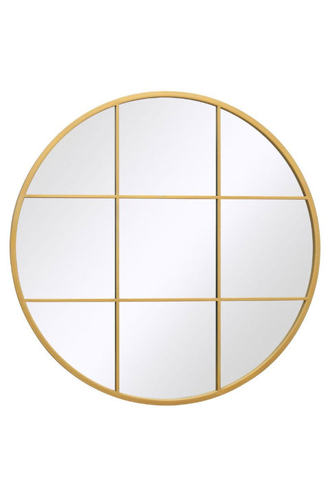 Gold Metal Framed Round Window Wall Mirror 31" X 31" (80x80CM)