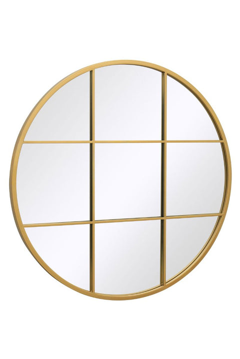 Gold Metal Framed Round Window Wall Mirror 31" X 31" (80x80CM)