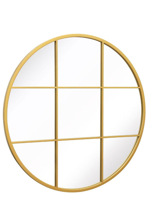 Gold Metal Framed Round Window Wall Mirror 39" X 39" (100x100CM)