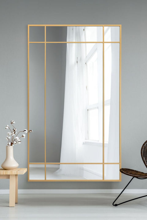 Gold Contemporary Wall and Leaner Mirror 79" X 47" (200 x 120CM)