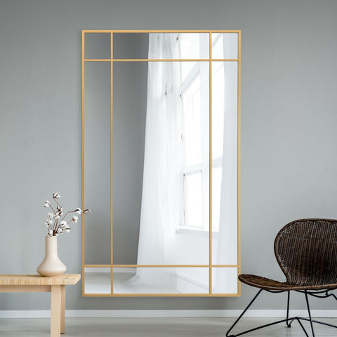 Gold Contemporary Wall and Leaner Mirror 79" X 47" (200 x 120CM)