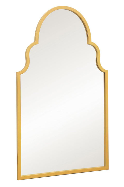 Gold Metal Framed Arched Wall Mirror 41" X 24" (104CM X 61CM)