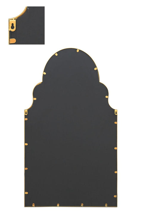 Gold Metal Framed Arched Wall Mirror 41" X 24" (104CM X 61CM)