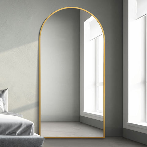 Gold Framed Arched Leaner/Wall Mirror 79" X 39" (200CM X 100CM)