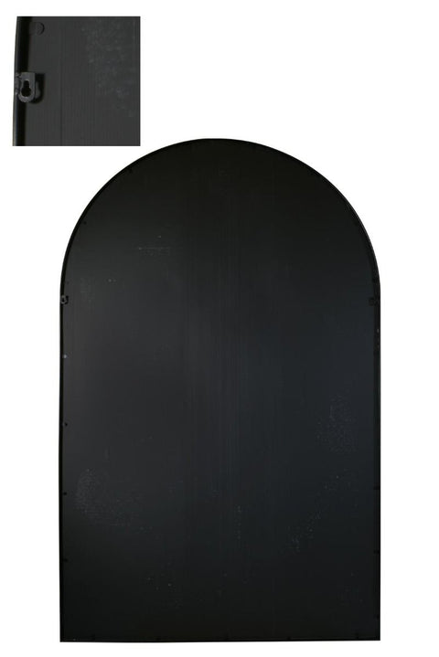 Black Framed Arched Leaner/Wall Mirror 75" X 47" (190CM X 120CM)