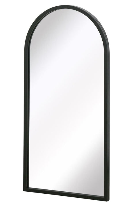 Black Metal Framed Arched Wall Mirror 31" X 16" (80CM X 40CM)