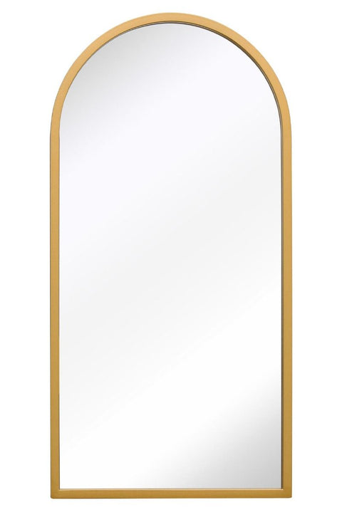 Gold Metal Framed Arched Wall Mirror 31" X 16" (80CM X 40CM)