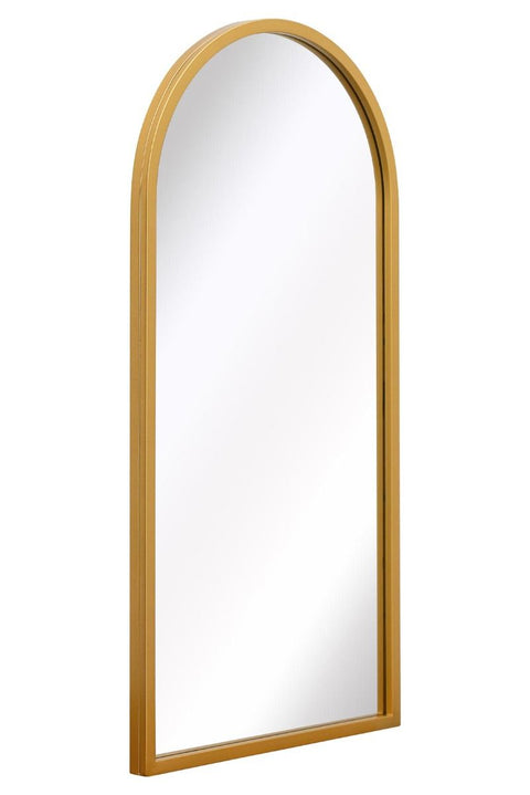 Gold Metal Framed Arched Wall Mirror 31" X 16" (80CM X 40CM)