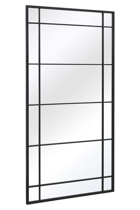 Camilla - New Black Metal Framed Window Wall or Leaner Mirror 71" X 35" (180CM X 90CM)