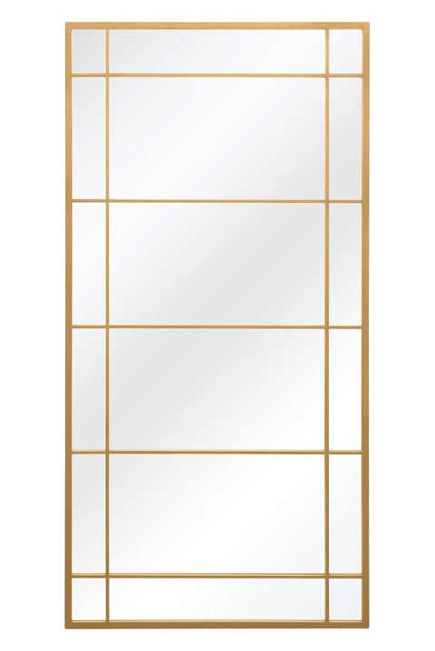 Tatiana - New Gold Metal Framed Window Wall or Leaner Mirror 71" X 35" (180CM X 90CM)