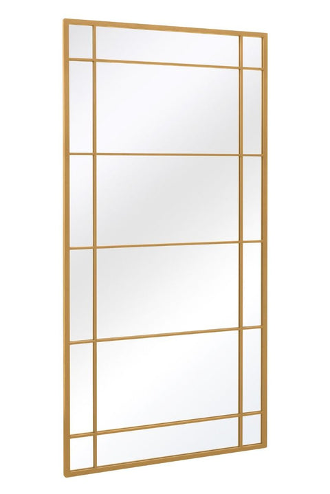 Tatiana - New Gold Metal Framed Window Wall or Leaner Mirror 71" X 35" (180CM X 90CM)