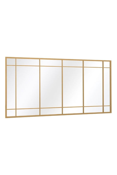 Tatiana - New Gold Metal Framed Window Wall or Leaner Mirror 71" X 35" (180CM X 90CM)