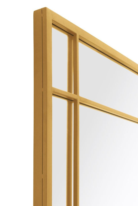 Tatiana - New Gold Metal Framed Window Wall or Leaner Mirror 71" X 35" (180CM X 90CM)