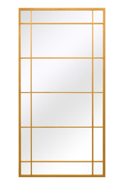 Dahlia - New Gold Metal Framed Window Wall or Leaner Mirror 63" X 31" (160CM X 80CM)