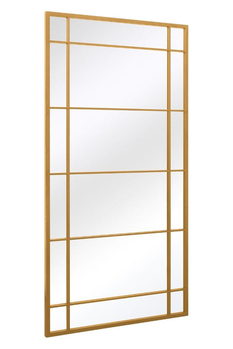 Dahlia - New Gold Metal Framed Window Wall or Leaner Mirror 63" X 31" (160CM X 80CM)