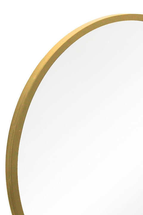 Elara - Gold Framed Flat Bottom Circular Wall Mirror - Perfect for the Mantle! 33" X 31" (84CM X 80CM)