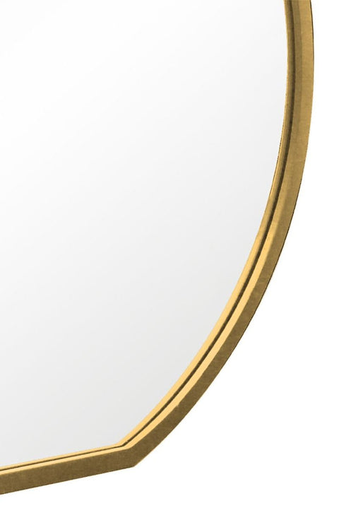 Elara - Gold Framed Flat Bottom Circular Wall Mirror - Perfect for the Mantle! 33" X 31" (84CM X 80CM)