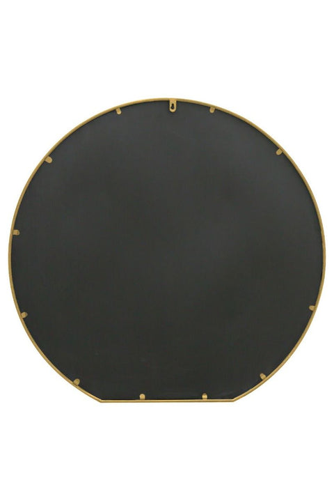 Elara - Gold Framed Flat Bottom Circular Wall Mirror - Perfect for the Mantle! 33" X 31" (84CM X 80CM)