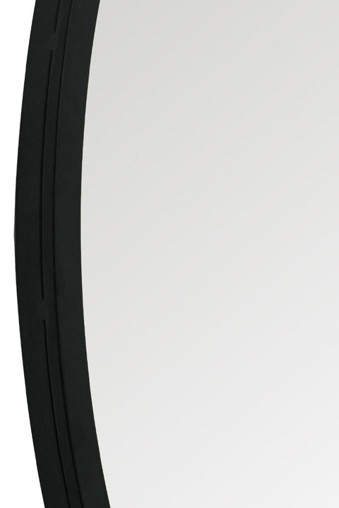 Selene - Black Framed Flat Bottom Circular Wall Mirror - Perfect for the Mantle! 41" X 39" (105CM X 100CM)