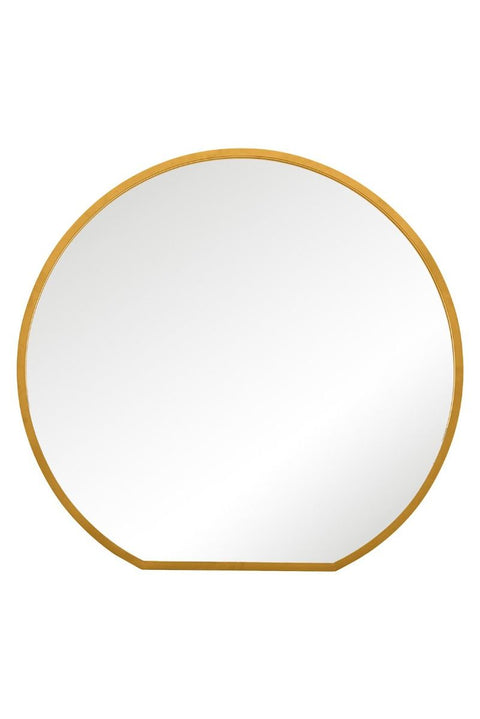 Vanessa - Gold Framed Flat Bottom Circular Wall Mirror - Perfect for the Mantle! 41" X 39" (105CM X 100CM)