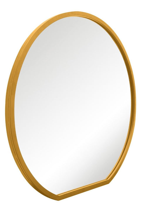 Vanessa - Gold Framed Flat Bottom Circular Wall Mirror - Perfect for the Mantle! 41" X 39" (105CM X 100CM)