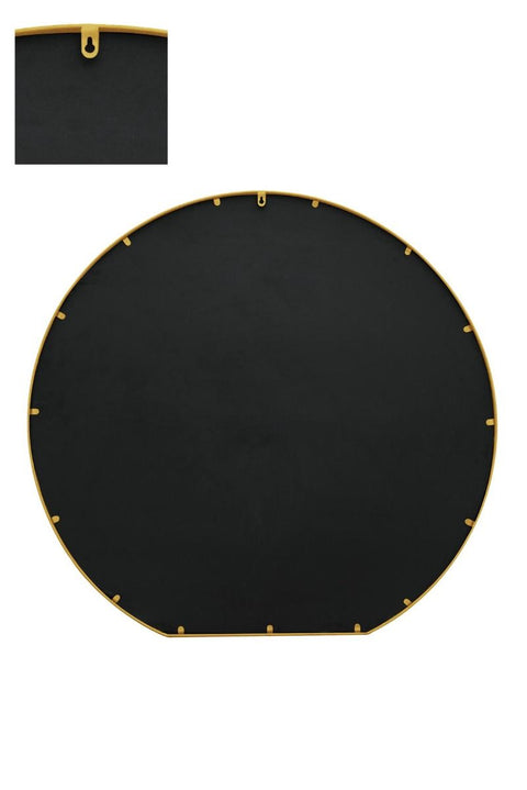 Vanessa - Gold Framed Flat Bottom Circular Wall Mirror - Perfect for the Mantle! 41" X 39" (105CM X 100CM)