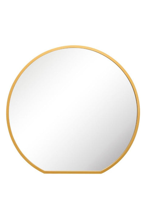 Amara - Gold Framed Flat Bottom Circular Wall Mirror - Perfect for the Mantle! 50" X 47" (126CM X 120CM)