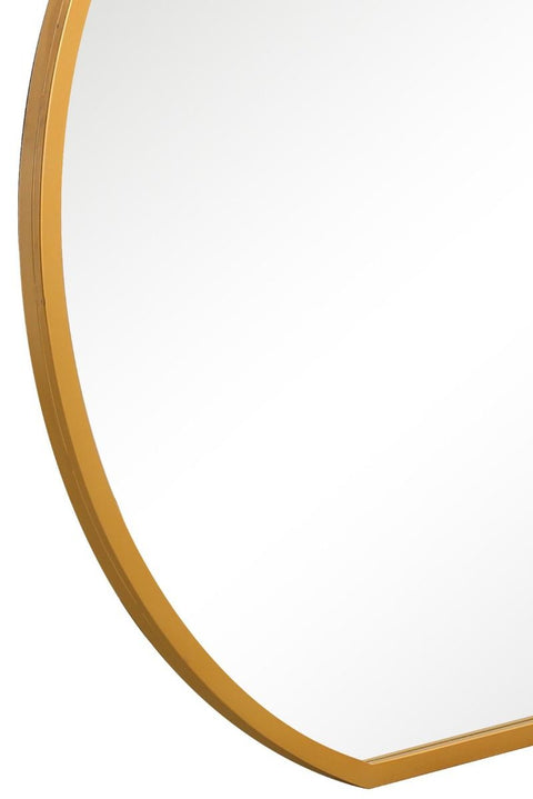 Amara - Gold Framed Flat Bottom Circular Wall Mirror - Perfect for the Mantle! 50" X 47" (126CM X 120CM)