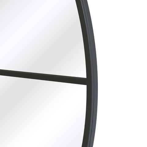 Kiara - New Black XL Circular Window Metal Wall and Leaner Mirror 71" X 71" (180 x 180CM)