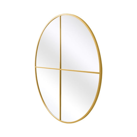 Lyra - New Gold XL Circular Window Metal Wall and Leaner Mirror 71" X 71" (180 x 180CM)