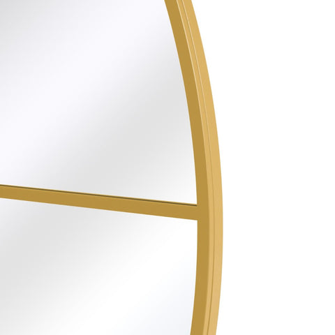 Lyra - New Gold XL Circular Window Metal Wall and Leaner Mirror 71" X 71" (180 x 180CM)