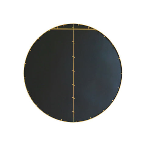 Lyra - New Gold XL Circular Window Metal Wall and Leaner Mirror 71" X 71" (180 x 180CM)