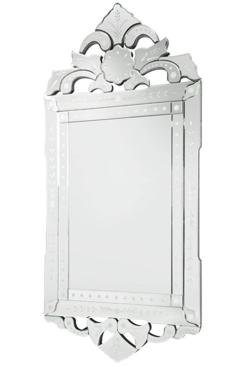 All Glass Antique Baroque Design Wall Mirror 122 x 58 CM