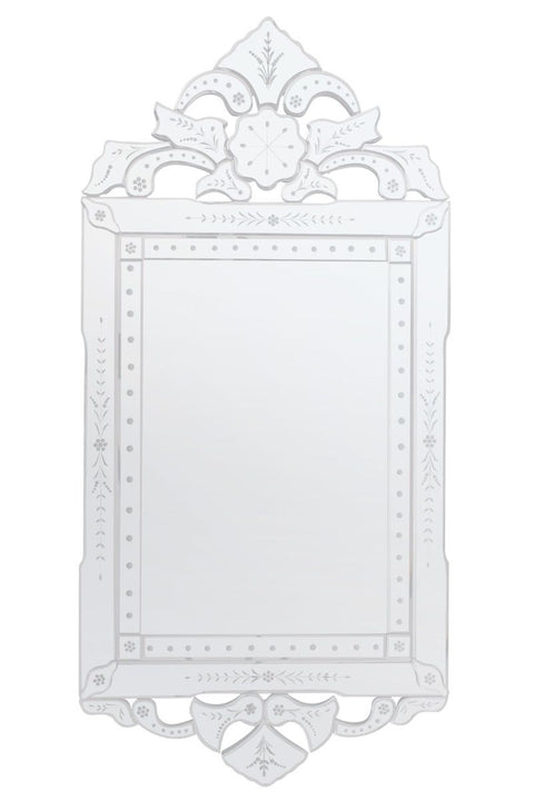 All Glass Antique Baroque Design Wall Mirror 122 x 58 CM