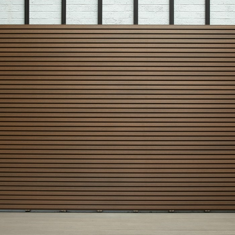 Sample - Contura Slatted Teak 3.6m Composite Cladding