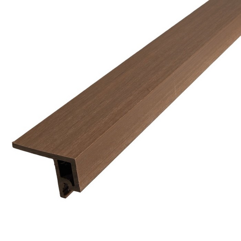 Composite Cladding Contura Slatted Teak 3.6m Start/End Trim