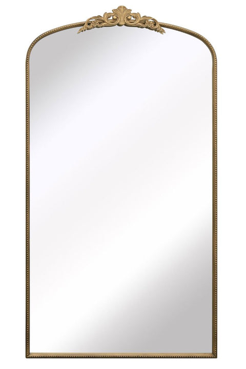 Gold Metal Framed Arched Wall Mirror with Decorative 68" X 38" (174CM X 96CM)