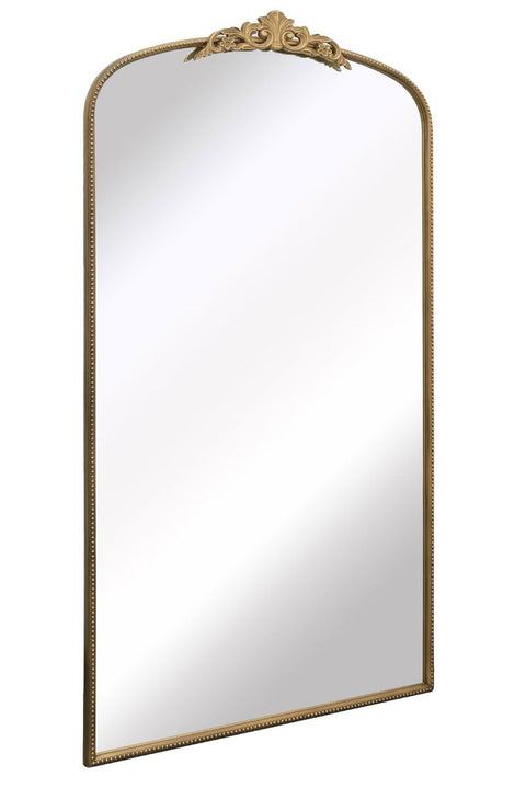 Gold Metal Framed Arched Wall Mirror with Decorative 68" X 38" (174CM X 96CM)