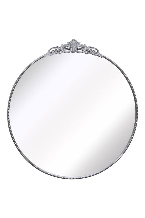 Silver Metal Framed Round Decorative Wall Mirror 39" X 39" (100x100CM)