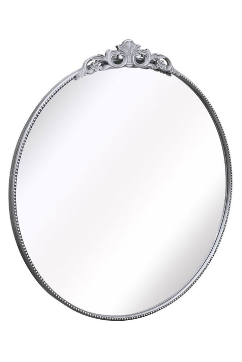 Silver Metal Framed Round Decorative Wall Mirror 39" X 39" (100x100CM)