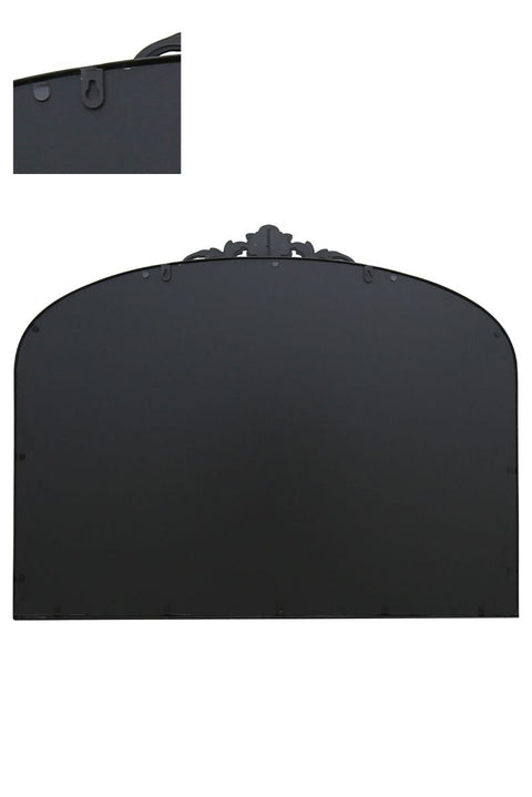 Black Metal Framed Arched Wall Mirror with Decorative 40" X 31" (102CM X 80CM)