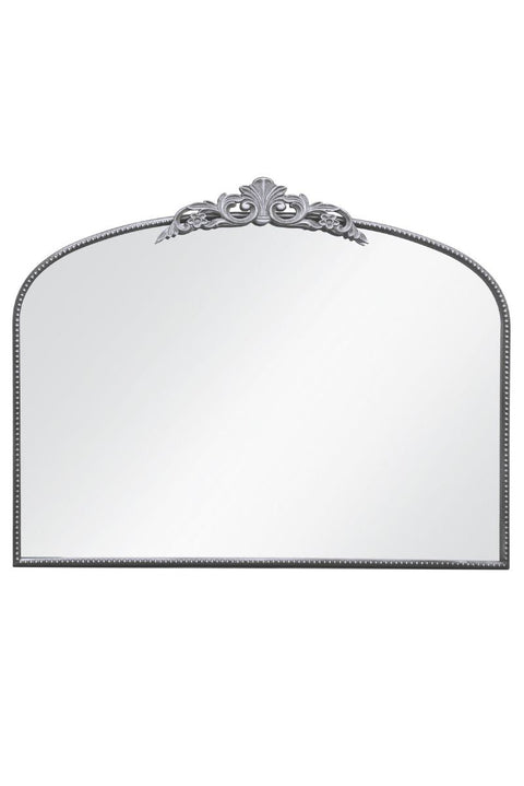 Silver Metal Framed Classic Arched Wall Mirror with Feature 40" X 31" (102CM X 80CM) Black. 2cm Wide Frame and 3cm Deep.