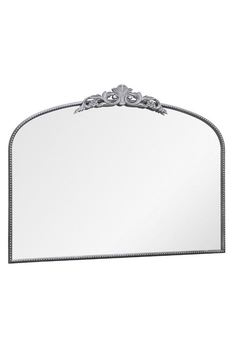 Silver Metal Framed Classic Arched Wall Mirror with Feature 40" X 31" (102CM X 80CM) Black. 2cm Wide Frame and 3cm Deep.