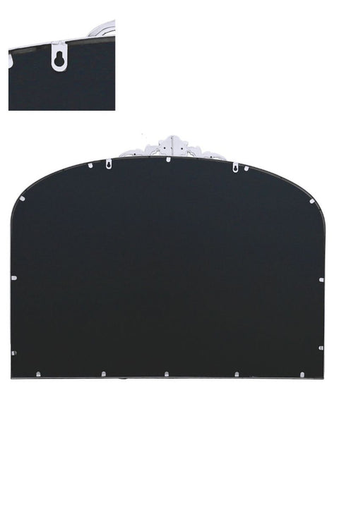 Silver Metal Framed Classic Arched Wall Mirror with Feature 40" X 31" (102CM X 80CM) Black. 2cm Wide Frame and 3cm Deep.